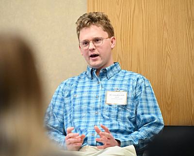 Robert Masters '20 at the AI and the Future of Work panel.